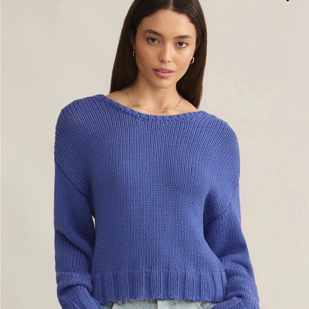 Z Supply Vida Reversible Blue Sweater, size L. Like NEW! - Picture 6 of 7